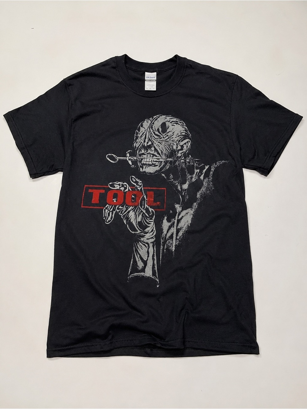 Gildan Black Short-Sleeve Tee with Red TOOL Logo and Gray Horror UNISEX SIZE L - Picture 1 of 4